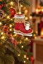 Christmas Tree Ornament Red Skates 12 cm - 3