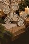 Christmas Tree Ornament Wooden Pine Tree Set of 6 - 3
