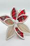 New Year's Big Red Ponsetia Flower - Jute Pattern - 7