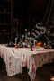 Halloween Bloody Table and Wall Decor Coverlet White