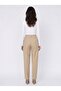 Mink Woven Fabric High Waist Elastic Detailed Comfortable Cut Wide Leg Classic Form Trousers - 3