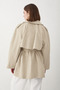 Women's Stone Double-Breasted Collared Lined Trench Coat - 4