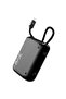 Pixy Mini Pro 10,000 mAh 30 W Power Bank – Credit-Card-Sized Fast USB‑C Charger with Built-in Cable, LED Touch Display, Pass‑Through Charging – World’s Smallest 30W PD