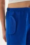 Navy Blue Cotton Blend Pants with Elastic Waist, Comfortable Cut, Flap Pockets and Detailed Design - 4