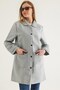 Gray Polyester Fabric Shirt Collar Long Sleeves Snap Closure Pocket Detail Comfortable Fit Cap - 4