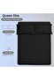 3 Piece Microfiber Bed Sheet Set Fits 180 x 200 cm Soft Breathable 1 Fitted Sheet 2 Pillowcases Black - 2