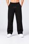 Men's 3 Thread Threaded Baggy Wide Leg Winter Sweatpants Black