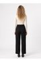 Black Woven Fabric High Waist Wide Leg Relaxed Fit Pants Suitable for Daily Use - 3