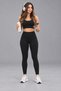 High Waist Raised Women's Black Plain Leggings