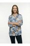 Women's Plus Size Fold Sleeve Shirt Blouse cty-akc-uzd1 100% Cotton Organic Linen - 3
