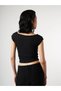 Women's Wide Crew Neck Side Gathered Zero Sleeve Blouse Cty-Abr-2121 - 3