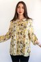 Women's Plus Size Fold Sleeve Shirt Blouse cty-akc-uzd1 100% Cotton Organic Linen - 3