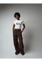 Women's Muslin Wide Leg Trousers Cty-Abr-6776 100% Cotton with Elastic Waist and Back Pocket Detail - 6