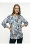 Women's Plus Size Fold Sleeve Shirt Blouse cty-akc-uzd1 100% Cotton Organic Linen - 2