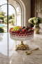 Handcrafted Cut Crystal Royal Pattern Luxury Pedestal Fruit Bowl Presentation Bowl - 3