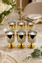 Handmade Cut Crystal Titanium Footed Water Soft Drink