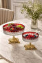 Handcrafted Cut Crystal Royal Pattern Luxury Pedestal Fruit Bowl Presentation Bowl 25-19cm - 7