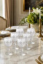 Handmade Bohemia Crystal Footed White Decorative Presentation Bowl Coffee Side Liquor Water Glass Set of 6 150Cc