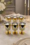 Handmade Cut Crystal Titanium Footed Water Soft Drink - 7