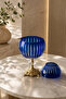Handmade Cut Crystal Vertical Pattern Decorative Presentation Holder with Lid Napkin Holder Candle Holder - 7
