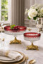 Handcrafted Cut Crystal Royal Pattern Luxury Pedestal Fruit Bowl Presentation Bowl 25-19cm - 6