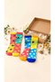 Bee Themed Colorful Patterned Socks Set of 6 – Queen Bee Patterned Unisex Socks with Cotton Pieces in Gift Box - 3