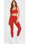 Red U-Neck Bustier and Push up Seamless Leggings Set