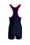 Girl's Swimsuit with Shorts, Navy Blue - 3
