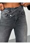 Women's High Waist Cross-Buttoned Wide Leg Jeans with Slits - 6
