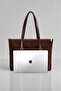 Women's Bitter Brown Suede Lined Hand and Shoulder Bag - 3