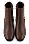 Women's Brown Heeled Boots – Gold Stud Detail, Low Heel, Casual and Stylish Model Bitter Brown Boots - 4