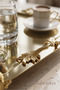 Sultan Gold Tray Stainless Steel Gold & Silver Promise Engagement Wedding Tea Coffee Serving Tray 22X22 cm - 2