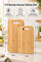Set of 2 Bamboo Cutting Boards, Kemer Classic Corner Curve Model, 32X22 cm & 25X16 cm - 2