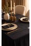 Velvet Textured Premium Black Color Polyester Seamless Tablecloth - 3