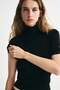 Fine-knit polo-neck top