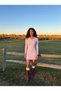 Lilac Knitwear Fabric Polo Neck Long Sleeve Slim Fit Ribbed Textured Mini Dress