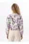 White Cotton Blend Crew Neck Long Sleeve Graffiti Patterned Elastic Sweatshirt - 3