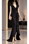 Double Breasted Collar Flounced Wedding Dress and Graduation Dress 582663-Black