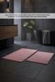 Liora Beige Cotton Soft 2-Piece Bath Mat (60X100+50X60 cm) Non-Slip Base Washable Modern - 3