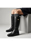 Women's Zanna Flat-Soled Buckle Boots - Black Leather - 2