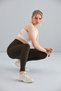 Brown Fleece Women's Leggings with High Waist Recovery Corset - Steel Knitted - 4