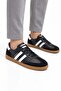 Rimini Black Genuine Leather Men's Sneaker Shoes with Rubber Sole and Calf Lining - 5