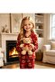 Red Tedy Bear (with Teddy Bear) Plaid Girls' Shirt Pajama Set Age Range 5 - 14 - 4