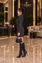 Women's Denim Dress Belted Long Sleeve Buttoned Mini Jean Dress - 2