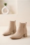 Women's External Zipper Low Thick Block Heeled Boots Round Toe Comfortable Sole Stylish Daily and Office Boots - 2