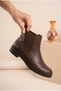 Women's Chelsea Boots with Elastic Sides and Internal Zipper, Flat Sole, Ankle Length, Comfortable Daily Winter Boots - 3