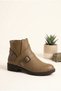 Women's Cross-Belted Double Buckle Flat Sole Ankle Boots with Internal Zipper, Comfortable Daily Winter Boots - 2
