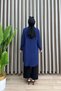 Asalet Tunic Ayrobin Fabric Women's Navy Blue Button-Down Casual Hijab Shirt - 2