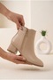 Women's External Zipper Low Thick Block Heeled Boots Round Toe Comfortable Sole Stylish Daily and Office Boots - 3