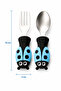 Ladybug Premium Kids Bpa-Free Silicone Handle Stainless Steel Tip Fork-Spoon/Storage Box Blue - 2